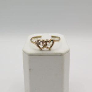 double heart gold ring