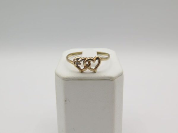 double heart gold ring