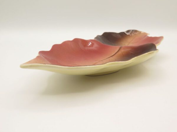 ceramic tray shaped like two leaves