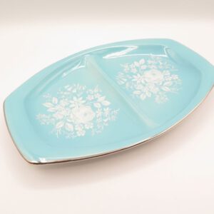 ceramic platter decorated with flowers