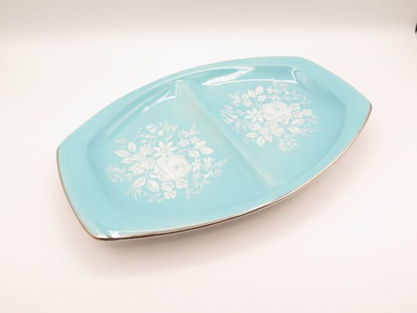 ceramic platter decorated with flowers