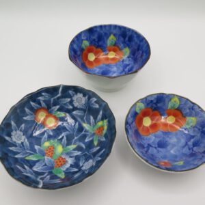 three decorated bowls