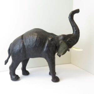 leather covered elephant figurine