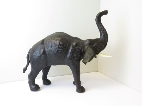 leather covered elephant figurine