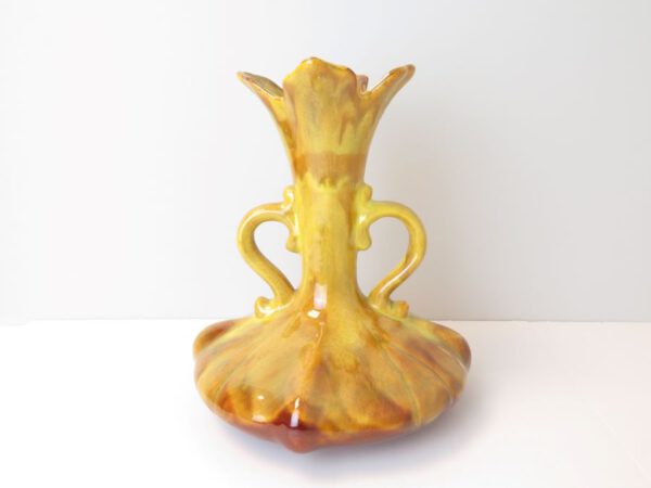 vase with a wide base and two handles