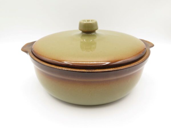 clay casserole dish with a lid