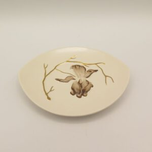 small ceramic tray decorated with an orchid